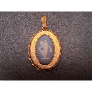 Vintage Vanda Gold Filled Wedgwood Style Locket Pendant